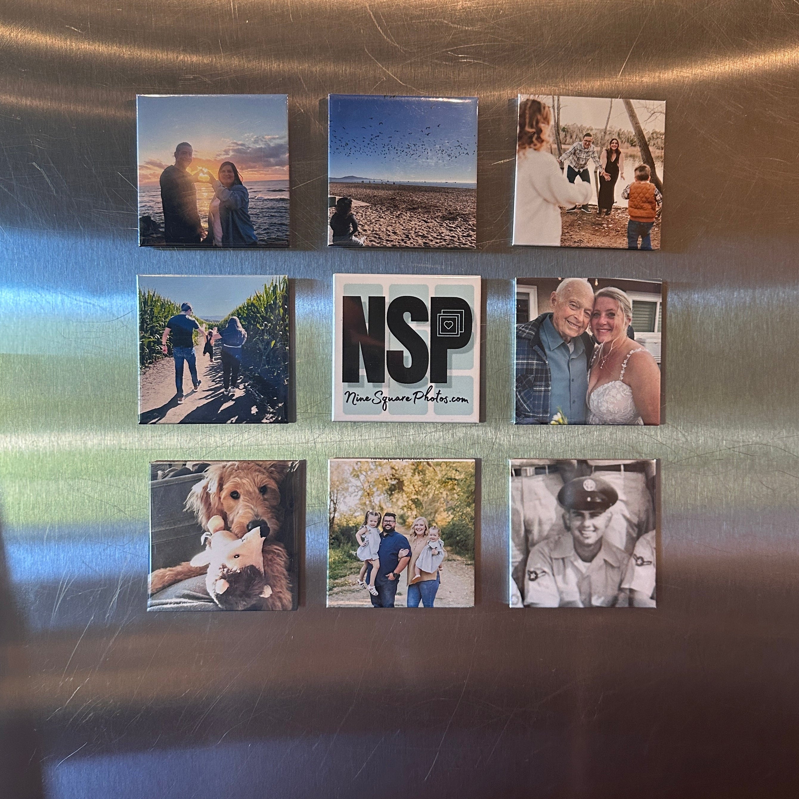 9 Photo Magnet Set – Nine Square Photos